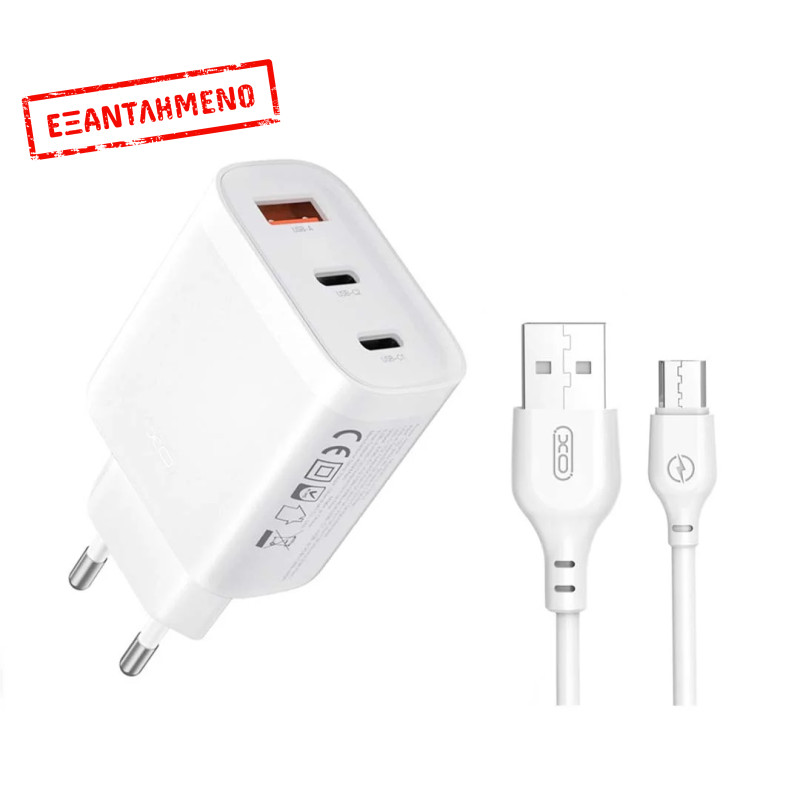 XO L117 (EU) PD45W/QC18W Φορτιστής Γρήγορης Φόρτισης με Micro XO L117 (EU) PD45W/QC18W Φορτιστής Γρήγορης Φόρτισης με Micro