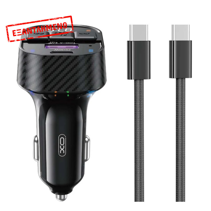 XO BCC17 Smart Bluetooth MP3 A+C Dual Port PD30W Φορτιστής Αυτοκινήτου με καλώδιο Type-C XO BCC17 Smart Bluetooth MP3 A+C Dual Port PD30W Φορτιστής Αυτοκινήτου με καλώδιο Type-C