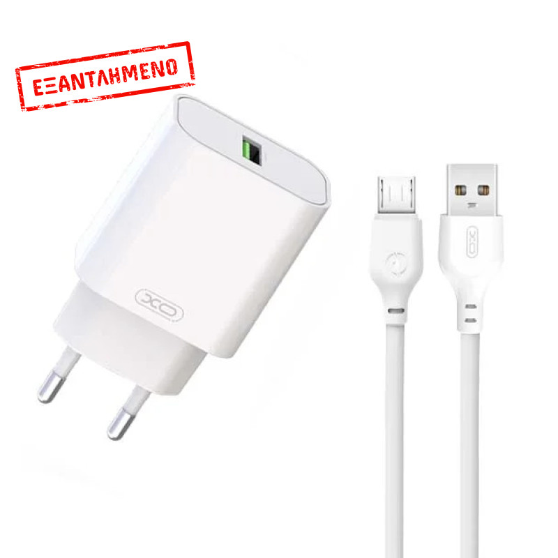 XO L103 (EU) QC3.0 18W Φορτιστής Με Καλώδιο Micro (NB103) XO L103 (EU) QC3.0 18W Φορτιστής Με Καλώδιο Micro (NB103)
