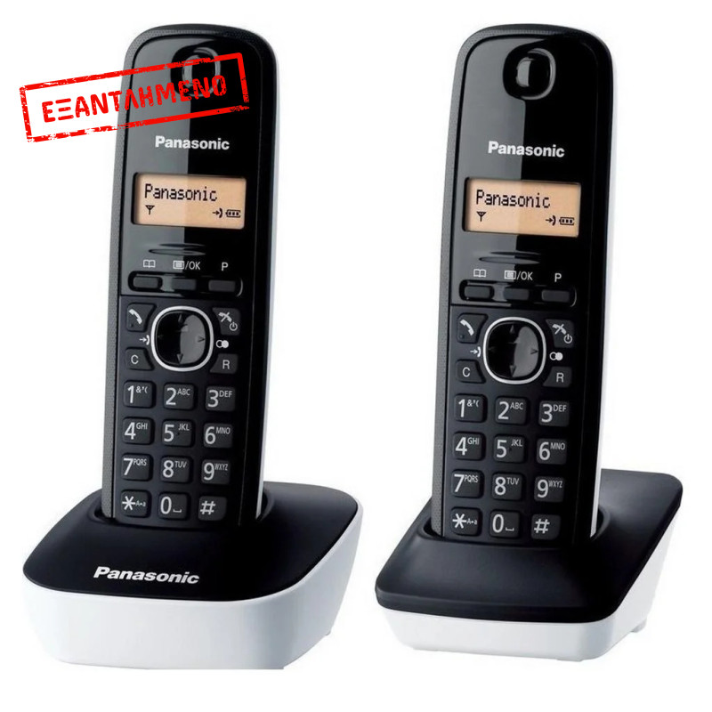 Ασύρματο Ψηφιακό Τηλέφωνο Panasonic KX-TG1612 Μαύρο - Λευκό EU