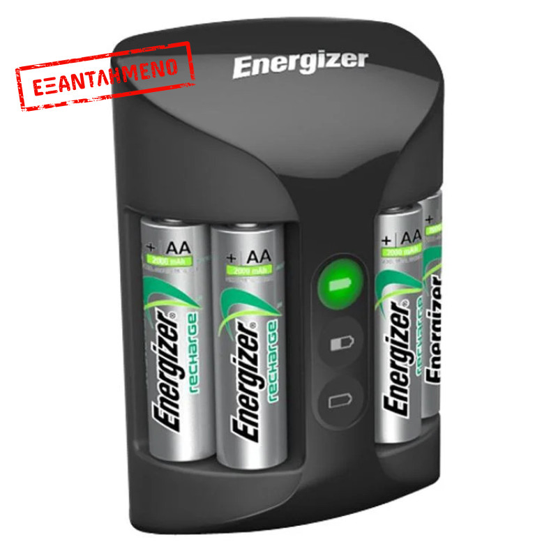 Φορτιστής Μπαταριών Energizer ACCU Recharge PRO για AA/AAA με 4 ΑΑ 2000mAh Μπαταρίες
