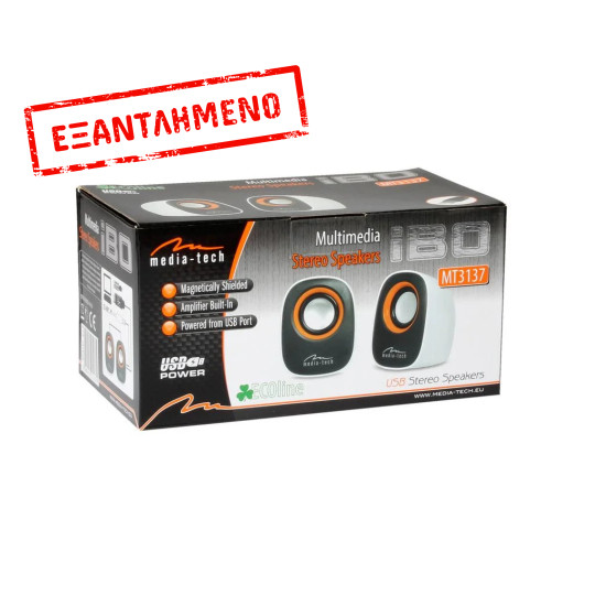Ηχεία Stereo Media-Tech MT3137W IBO 3.5mm με Τροφοδοσία USB 6W Λευκά Ηχεία Stereo Media-Tech MT3137W IBO 3.5mm με Τροφοδοσία USB 6W Λευκά