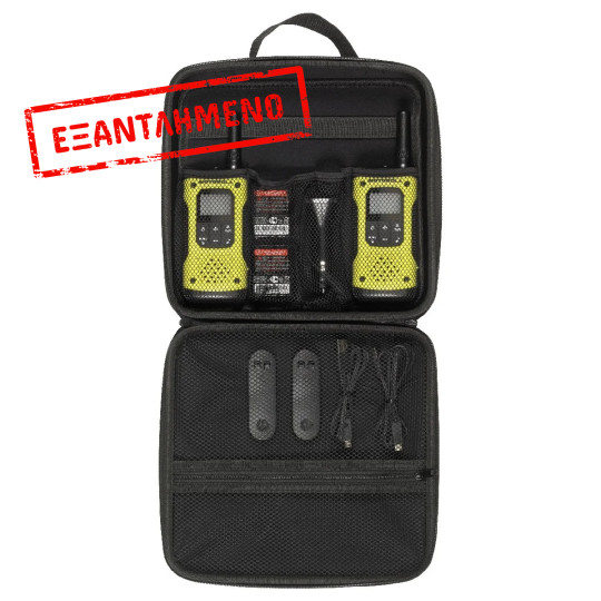 Walkie Talkie Motorola Go Anywhere PMR T92 IP67 Μαύρο-Κίτρινο με Φακό Led και Υποδοχή Hands Free 2.5mm. Εύρος Κάλυψης 10km