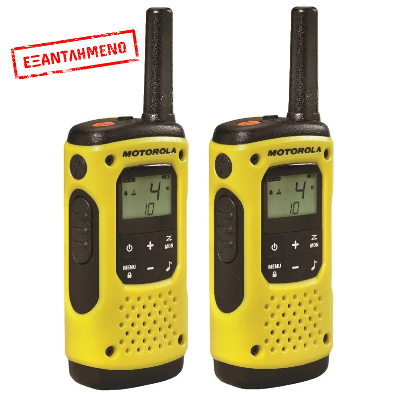 Walkie Talkie Motorola Go Anywhere PMR T92 IP67 Μαύρο-Κίτρινο με Φακό Led και Υποδοχή Hands Free 2.5mm. Εύρος Κάλυψης 10km