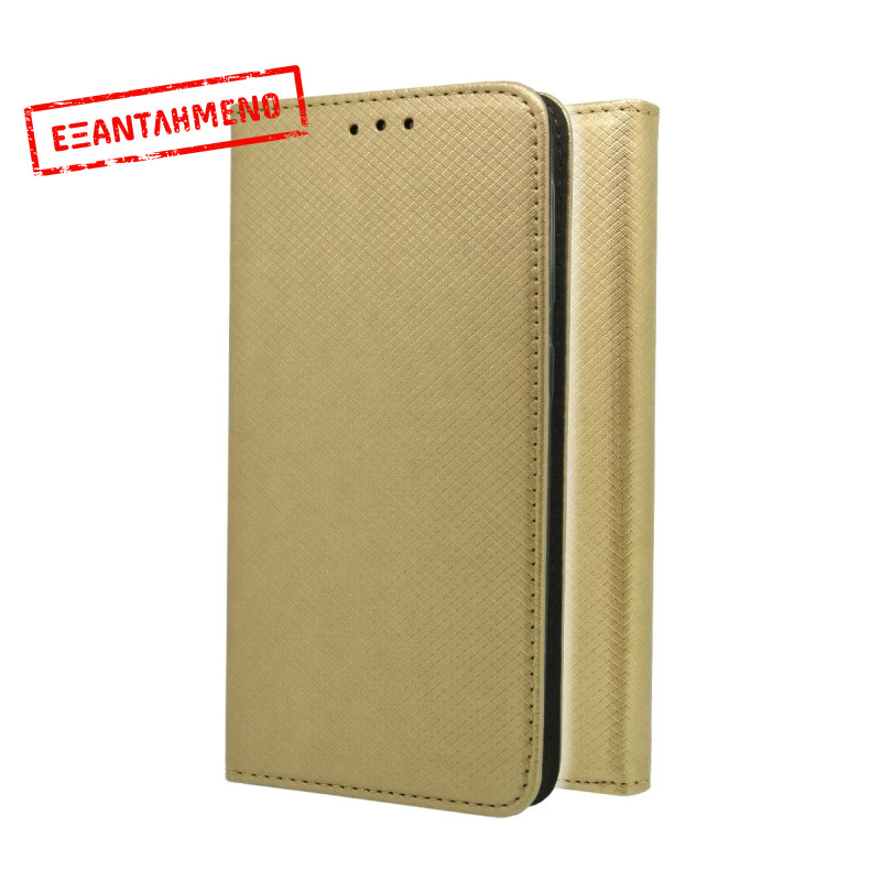 Θήκη Book Ancus Magnetic Glam για Samsung SM-G996B Galaxy S21+ 5G TPU Χρυσαφί