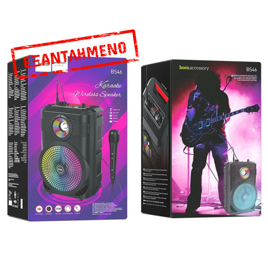 Φορητό Ηχείο Wireless Hoco BS46 Mature Karaoke  Μαύρο V5.0 10W, 1800 mAh, FM, USB & AUX θύρα, Micro SD και Μικρόφωνο
