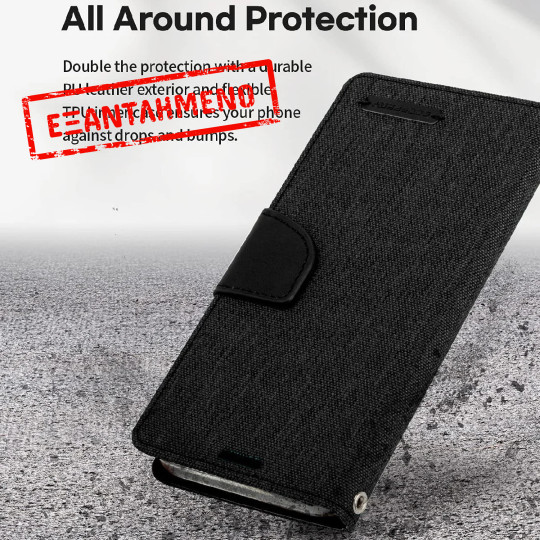 Θήκη Book Goospery Canvas Diary για Apple iPhone 13 Pro Μαύρο