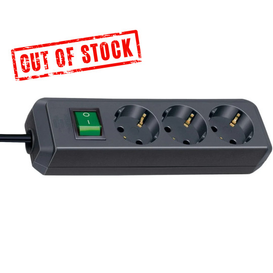 Brennenstuhl Multi-socket with 3 Suko Input Ports and On/Off Switch Cable 1.5 m IP20 Black