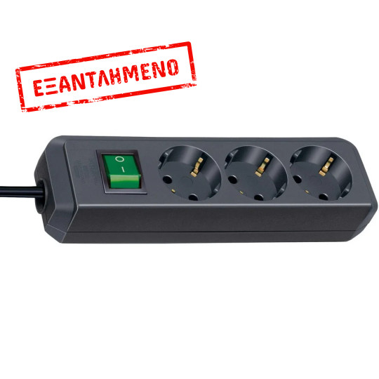 Πολύπριζο Brennenstuhl με 3 Θύρες Εισαγωγής Σούκο και Διακόπτη Ασφαλείας On/Off Καλώδιο 1.5 μ IP20 Μαύρο Πολύπριζο Brennenstuhl με 3 Θύρες Εισαγωγής Σούκο και Διακόπτη Ασφαλείας On/Off Καλώδιο 1.5 μ IP20 Μαύρο