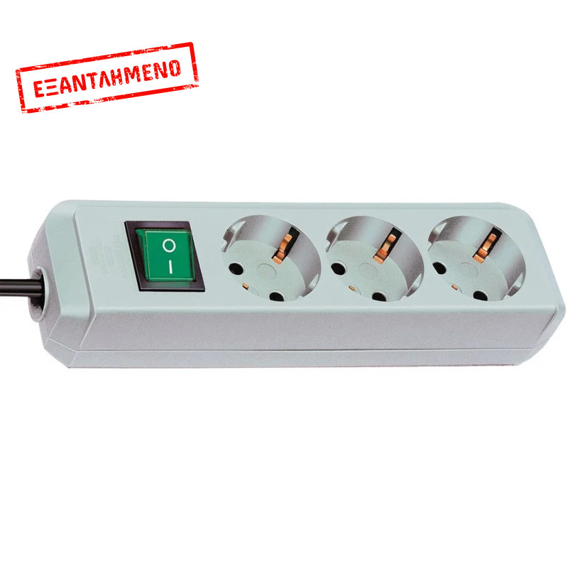 Πολύπριζο Brennenstuhl με 3 Θύρες Εισαγωγής Σούκο και Διακόπτη On/Off Καλώδιο 1.5 μ IP20 Γκρί με Μαύρο Καλώδιο Πολύπριζο Brennenstuhl με 3 Θύρες Εισαγωγής Σούκο και Διακόπτη On/Off Καλώδιο 1.5 μ IP20 Γκρί με Μαύρο Καλώδιο