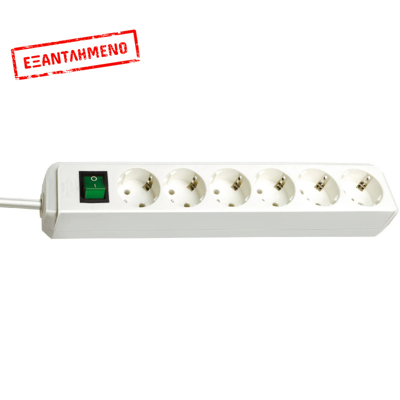 Πολύπριζο Brennenstuhl με 6 Θύρες Εισαγωγής Σούκο και Διακόπτη Ασφαλείας On/Off Καλώδιο 3 μ IP20 και Παιδική Προστασία Λευκό Πολύπριζο Brennenstuhl με 6 Θύρες Εισαγωγής Σούκο και Διακόπτη Ασφαλείας On/Off Καλώδιο 3 μ IP20 και Παιδική Προστασία Λευκό