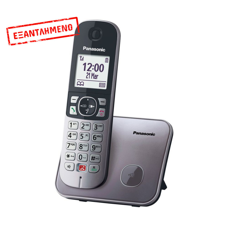 Refurbished Ασύρματο Ψηφιακό Τηλέφωνο Panasonic KX-TG6851GRM  με Μεγάλη Οθόνη και Ανοιχτή Ακρόαση Γκρι