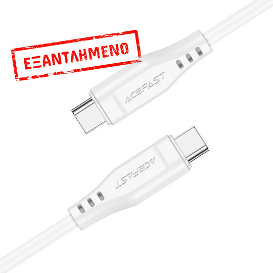 Καλώδιο Acefast C3-03 USB-C σε USB-C 3A 60W Braided Λευκό 1.2m Καλώδιο Acefast C3-03 USB-C σε USB-C 3A 60W Braided Λευκό 1.2m