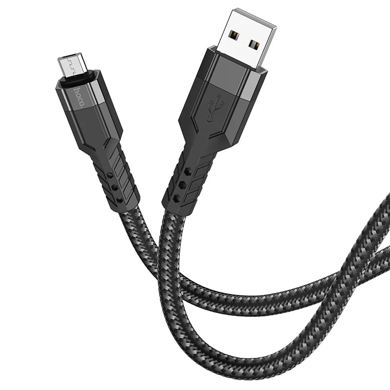 Καλώδιο Σύνδεσης Hoco U110 USB σε Micro-USB 2.4A Υψηλής Αντοχής Braided Μαύρο 1.2m Καλώδιο Σύνδεσης Hoco U110 USB σε Micro-USB 2.4A Υψηλής Αντοχής Braided Μαύρο 1.2m