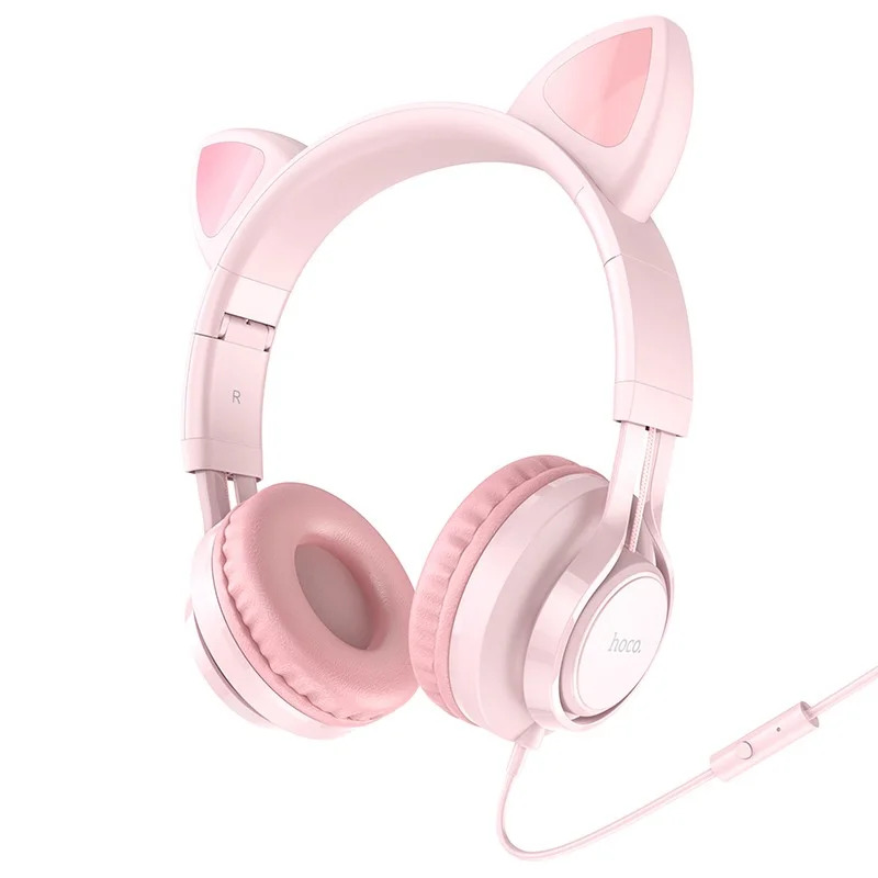 Ακουστικά Stereo Hoco W36 Cat ear με Μικρόφωνο 3.5mm Ροζ Ακουστικά Stereo Hoco W36 Cat ear με Μικρόφωνο 3.5mm Ροζ