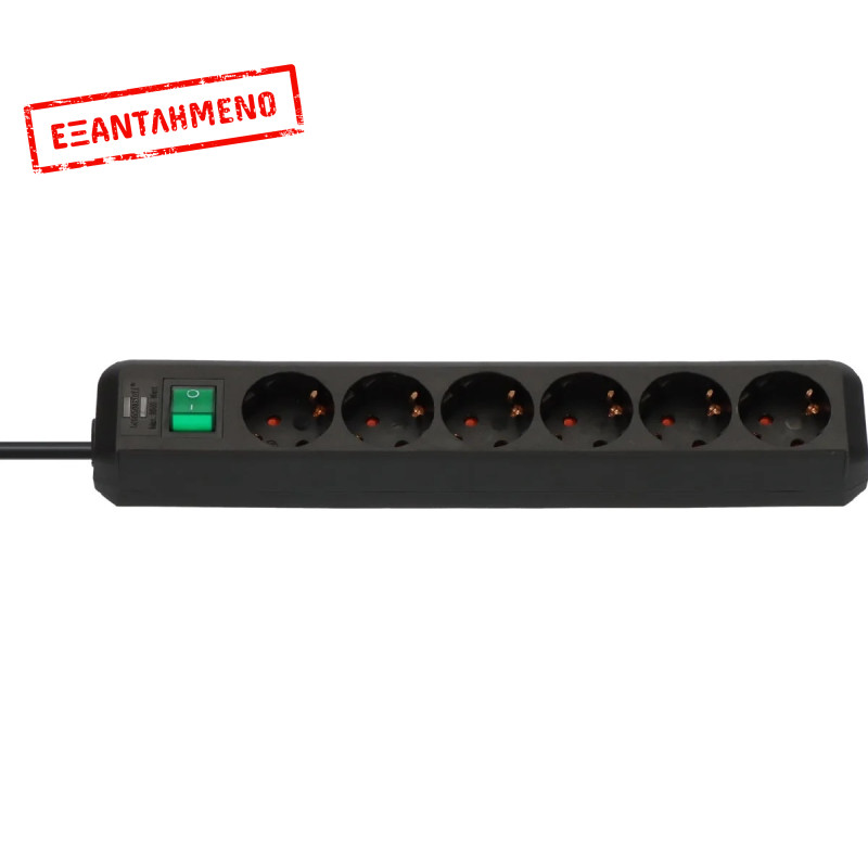 Πολύπριζο Brennenstuhl με 6 Θύρες Εισαγωγής Σούκο και Διακόπτη Ασφαλείας On/Off Καλώδιο 1.5 μ IP20 Μαύρο Πολύπριζο Brennenstuhl με 6 Θύρες Εισαγωγής Σούκο και Διακόπτη Ασφαλείας On/Off Καλώδιο 1.5 μ IP20 Μαύρο