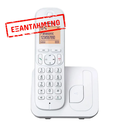 Ασύρματο Ψηφιακό Τηλέφωνο Panasonic KX-TGC250GRW με Αναγνώριση Κλήσης, Πλήκτρο Αποκλεισμού Κλήσεων και Ανοιχτή Ακρόαση Λευκό