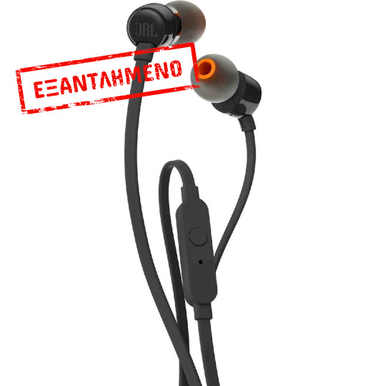 Hands Free JBL Tune 160 In-ear 3.5mm 9mm Dynamic Driver Pure Bass Sound με Μικρόφωνο JBLT160BK 1.2m Μαύρα