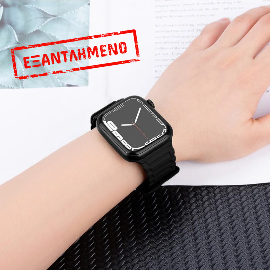 Watchband Hoco WA06 Flexible Military Pattern 42/44/45/49mm για Apple Watch 1/2/3/4/5/6/7/8/SE/Ultra Μαύρο Silicon Band Watchband Hoco WA06 Flexible Military Pattern 42/44/45/49mm για Apple Watch 1/2/3/4/5/6/7/8/SE/Ultra Μαύρο Silicon Band