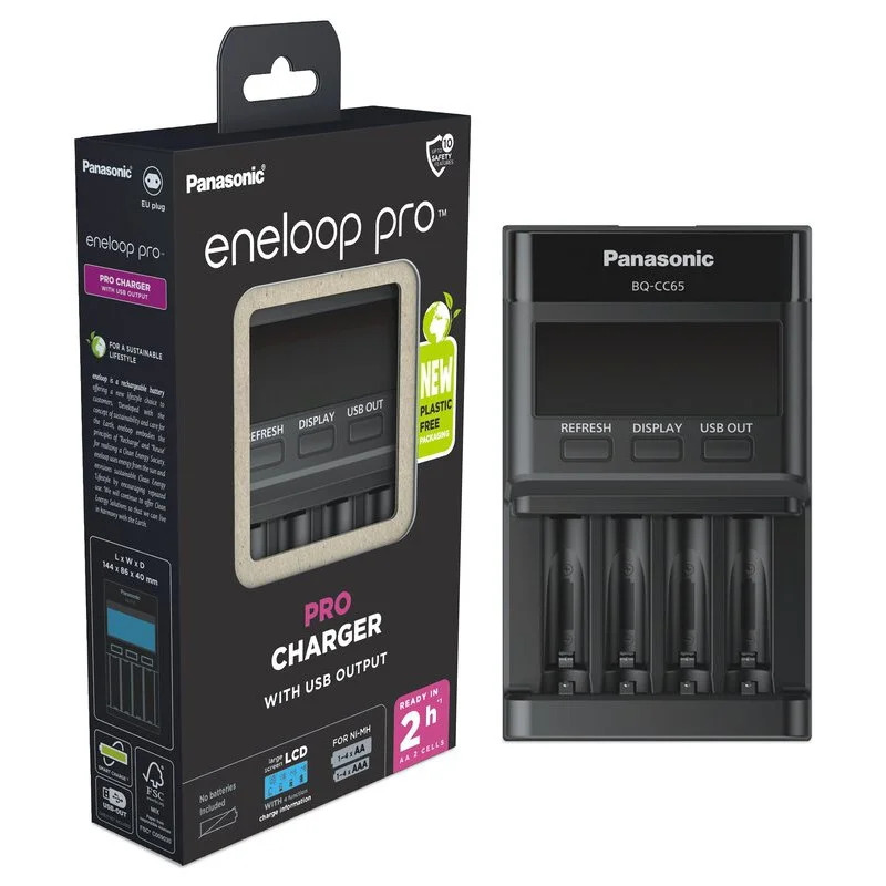 Φορτιστής Μπαταριών Panasonic eneloop pro BQ-CC65 για AA/AAA & USB Output με Οθόνη Led New Eco Pack Φορτιστής Μπαταριών Panasonic eneloop pro BQ-CC65 για AA/AAA & USB Output με Οθόνη Led New Eco Pack
