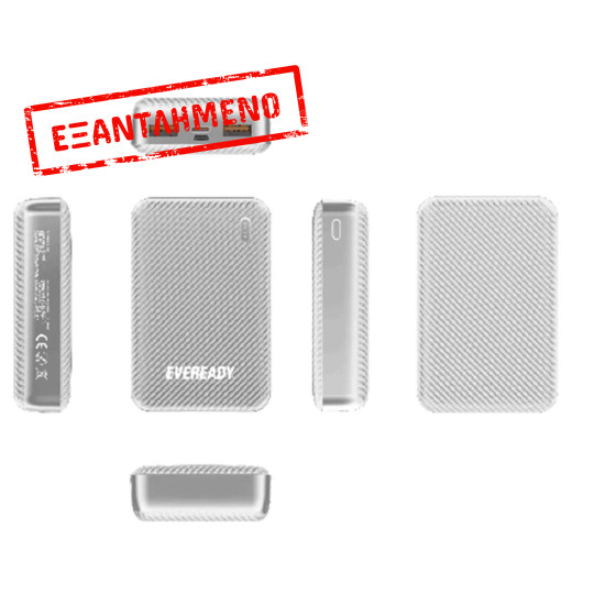 Power Bank Energizer Eveready Mini 10000mAh 2.1A με 2x USB 2.0 και LED Ένδειξη Μπαταρίας Ασημί Power Bank Energizer Eveready Mini 10000mAh 2.1A με 2x USB 2.0 και LED Ένδειξη Μπαταρίας Ασημί
