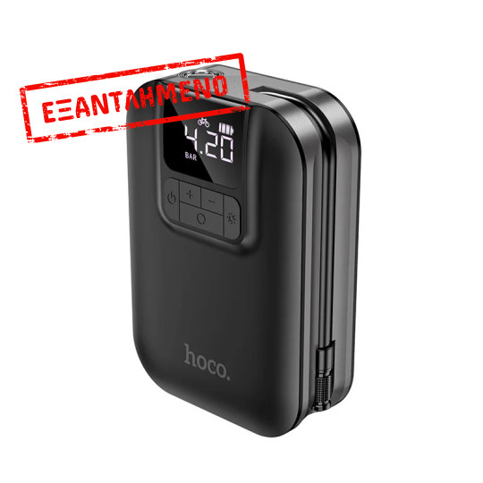 Smart Air Pump Hoco S53 Breeze 5000mAh 3.5 bar Πίεση Αέρα με 4 Τρόπους Λειτουργίας και Led Φακό  Μαύρο