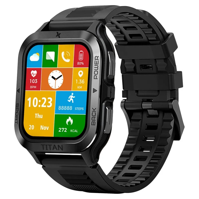 Smartwatch Maxcom FW67 Titan Pro IP69K 360mAh με 1.85” IPS Gorilla Glass 22mm Silicon Band Graphite με Δόνηση και Δυνατότητα Κλήσεων