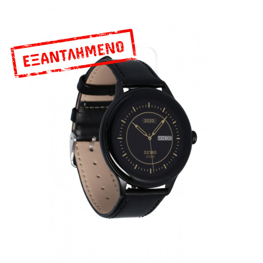 Smartwatch Maxcom FW48 Vanad Satin IP67 200mAh με 1.32” AMOLED Ecoleather Band Μαύρο