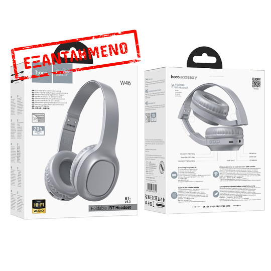 Wireless Ακουστικά Stereo Hoco W46 Charm V5.3 200mAh AUX Light Blue Gray