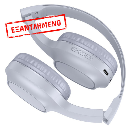 Wireless Ακουστικά Stereo Hoco W46 Charm V5.3 200mAh AUX Light Blue Gray