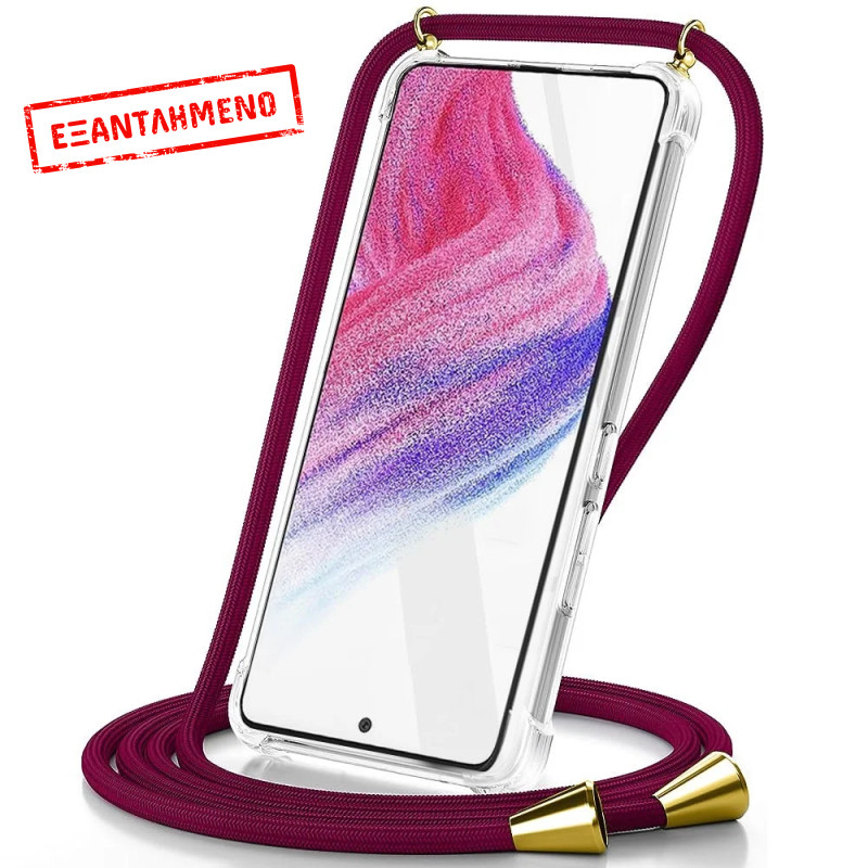 Θήκη Ancus Crossbody για Samsung A23 A235F A236U με Κορδόνι Κόκκινο