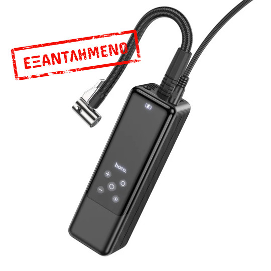 Smart Air Pump Hoco ZP5 May 3.5 bar Πίεση Αέρα με 4 Τρόπους Λειτουργίας Led Ένδειξη και Φακό 3μ Καλώδιο Μαύρο