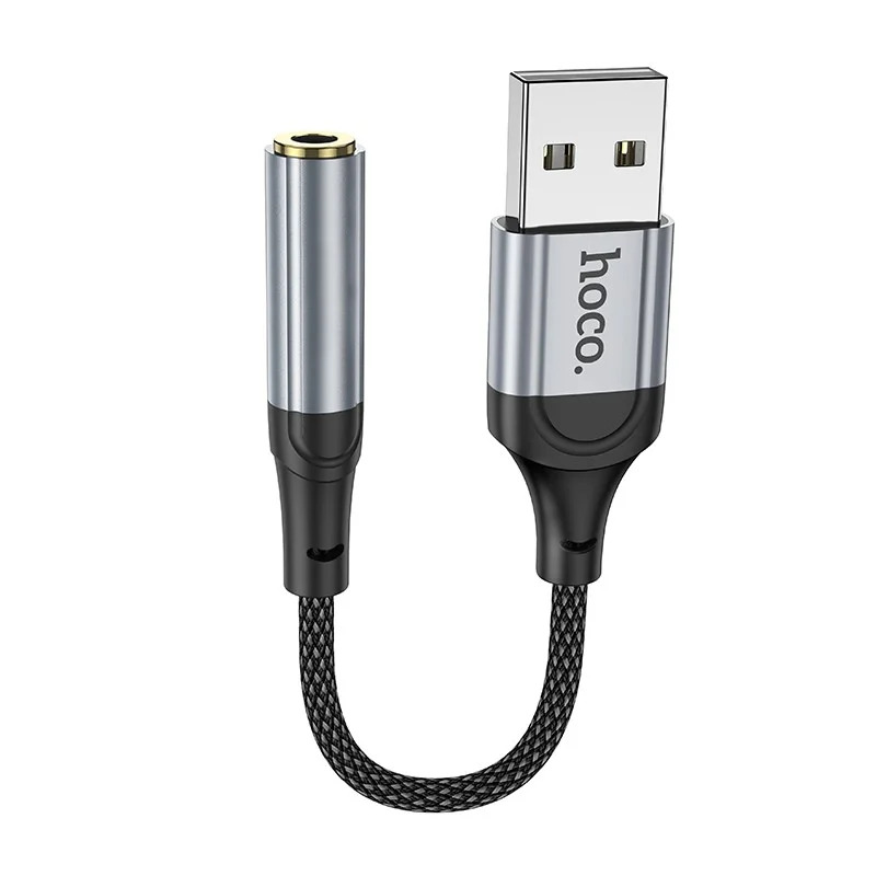 Αντάπτορας Hoco LS36 Fresh USB to 3.5mm Hi-Fi Συμβατός με όλες τις Συσκευές Braided 12cm