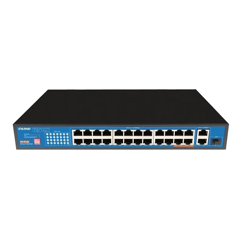 Ethernet Switch Ewind EW-S1627CF-AP 24x10/100Mbps  + 2x10/100/1000Mbps  RJ45 + 1x100/1000Mbps  Gigabit Uplink PoE Fiber Switch