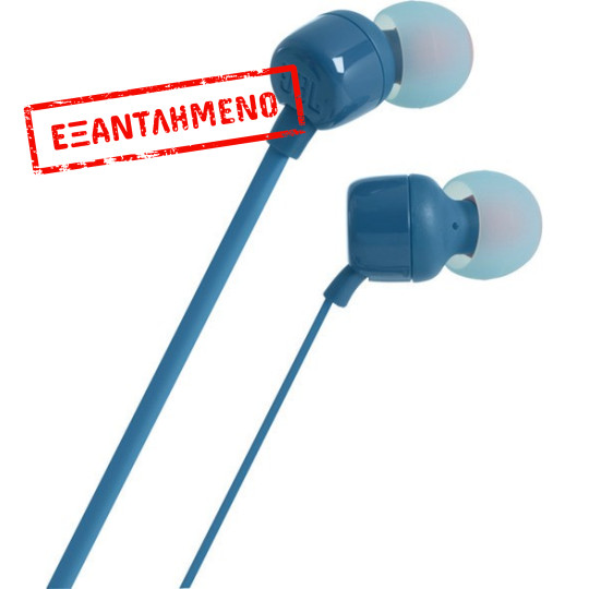 Hands Free JBL Tune 160 In-ear 3.5mm 9mm Dynamic Driver Pure Bass Sound με Μικρόφωνο JBLT160BLU 1.2m Μπλε