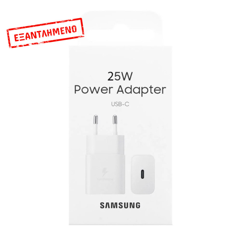 Φορτιστής Ταξιδίου Samsung EP-T2510NWEGEU USB-C GaN 25W Λευκός Φορτιστής Ταξιδίου Samsung EP-T2510NWEGEU USB-C GaN 25W Λευκός