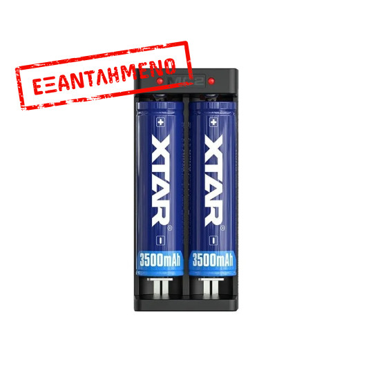 Φορτιστής Μπαταριών Βιομηχανικού Τύπου Xtar MC2 USB-C 2 Θέσεων με Ένδειξη Επιπέδου Φόρτισης για 18650/17670/17500