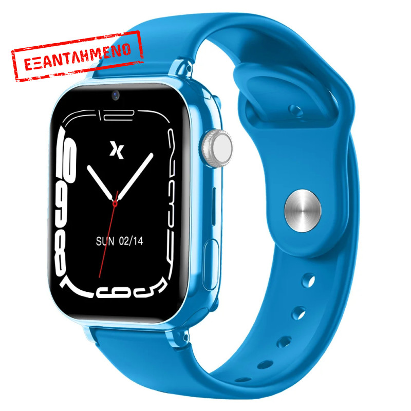 Smartwatch Maxcom FW59 Kiddo 4G GPS IP65 670mAh με 1.85” IPS 20mm Silicon Band και SOS Button Μπλέ με Δυνατότητα Κλήσεων