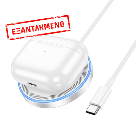 Ασύρματος Φορτιστής Hoco CW53 Quick Magnetic Magsafe 15W με καλώδιο USB-C 1.5m Ασημί