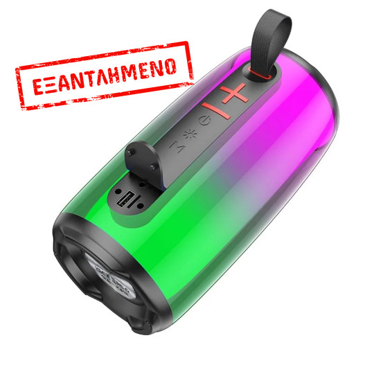 Φορητό Ηχείο Wireless Hoco HC18 Jumper V5.1 TWS 10W 2400mAh FM Micro SD USB AUX 360° LED Μαύρο