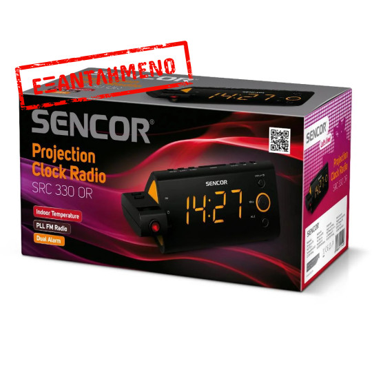 Ραδιόφωνο Ξυπνητήρι Sencor SRC 330 OR με Προβολή Ώρας και Θερμόμετρο