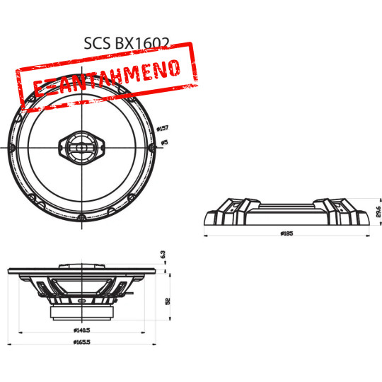 Ηχεία Αυτοκινήτου Sencor SCS BX1602 Διάμετρος 17cm 90W