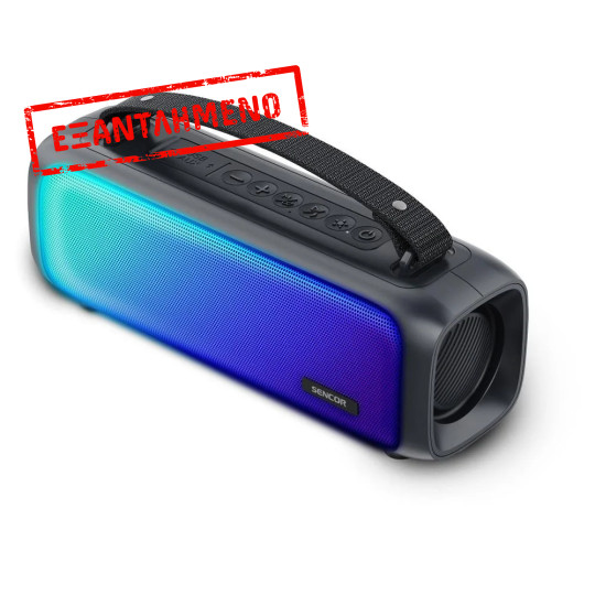 Sencor SSS 3000 LIGHT – Αδιάβροχο Ασύρματο Ηχείο Bluetooth με Ισχύ 16W, Φωτισμό LED, TWS και FM Ραδιόφωνο IPX4