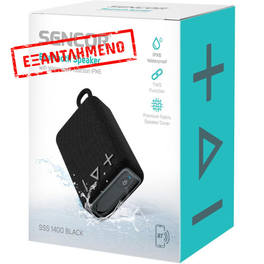 Αδιάβροχο Ασύρματο Ηχείο 5W με FM Ραδιόφωνο και TWS Sencor SSS 1400 Μαύρο
