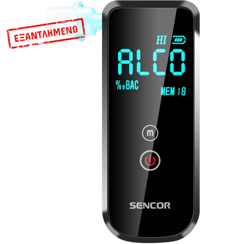 Συσκευή Αλκοτέστ Sencor SCA BA10 με Οθόνη LCD και Ηχητική Ειδοποίηση