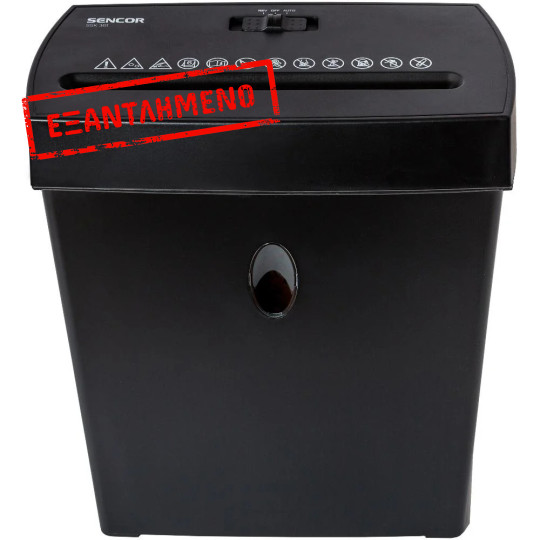 Καταστροφέας Εγγράφων Sencor SSK 361 με Κοπή σε Λωρίδες και Τεμαχισμό 6 Φύλλων με Καλάθι 11 Λίτρων