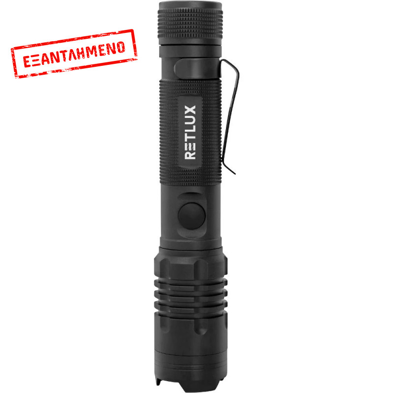 Επαναφορτιζόμενος Φακός LED Retlux RPL 404 1000 Lumens Απόσταση Δέσμης: 190m Αυτονομία: 5h Βάρος: 205gr IP22 με Λειτουργία Powerbank 2000mAh Αλουμινίου
