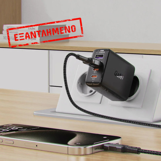 Φορτιστής Ταξιδίου Acefast A61 Fast Charging με 2xUSB-C + 2xUSB-A PD45W GaN Μαύρο