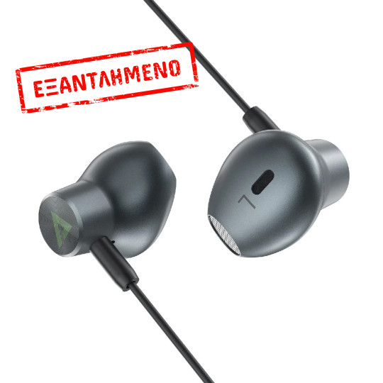 Hands Free Acefast L1 Earphones Stereo Lightning Apple Certified MFi 1.2m Μαύρα με HD Μικρόφωνο