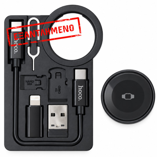 Set Ασύρματου Φορτιστή Hoco CW58 για iWatch 1-9/SE Ultra με Καλώδιο USB-C σε USB-C 15cm και Αντάπτορες USB-A / Lightning